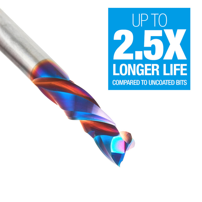 46170-K (Previous number 46169) CNC Solid Carbide Spektra™ Extreme Tool Life Coated Compression Spiral 1/4 Dia x 7/8 x 1/4 Inch Shank