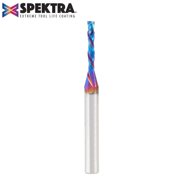 46176-K CNC Solid Carbide Spektra™ Extreme Tool Life Coated Compression Spiral 1/8 Dia x 13/16 x 1/4 Inch Shank