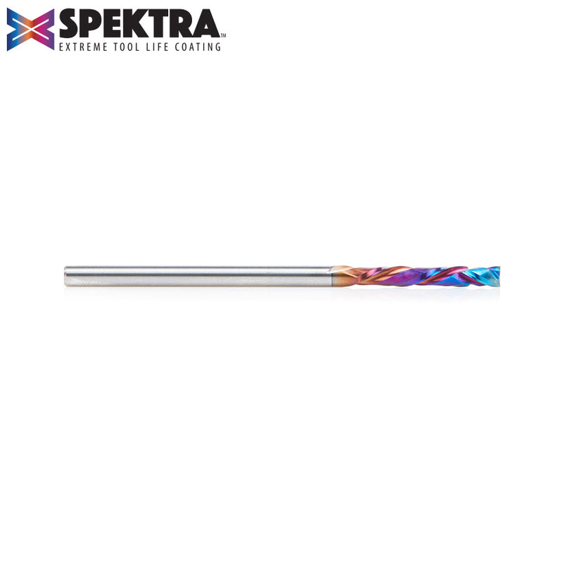 46180-K CNC Solid Carbide Spektra™ Extreme Tool Life Coated Compression Spiral 1/8 Dia x 13/16 Inch x 1/8 Shank