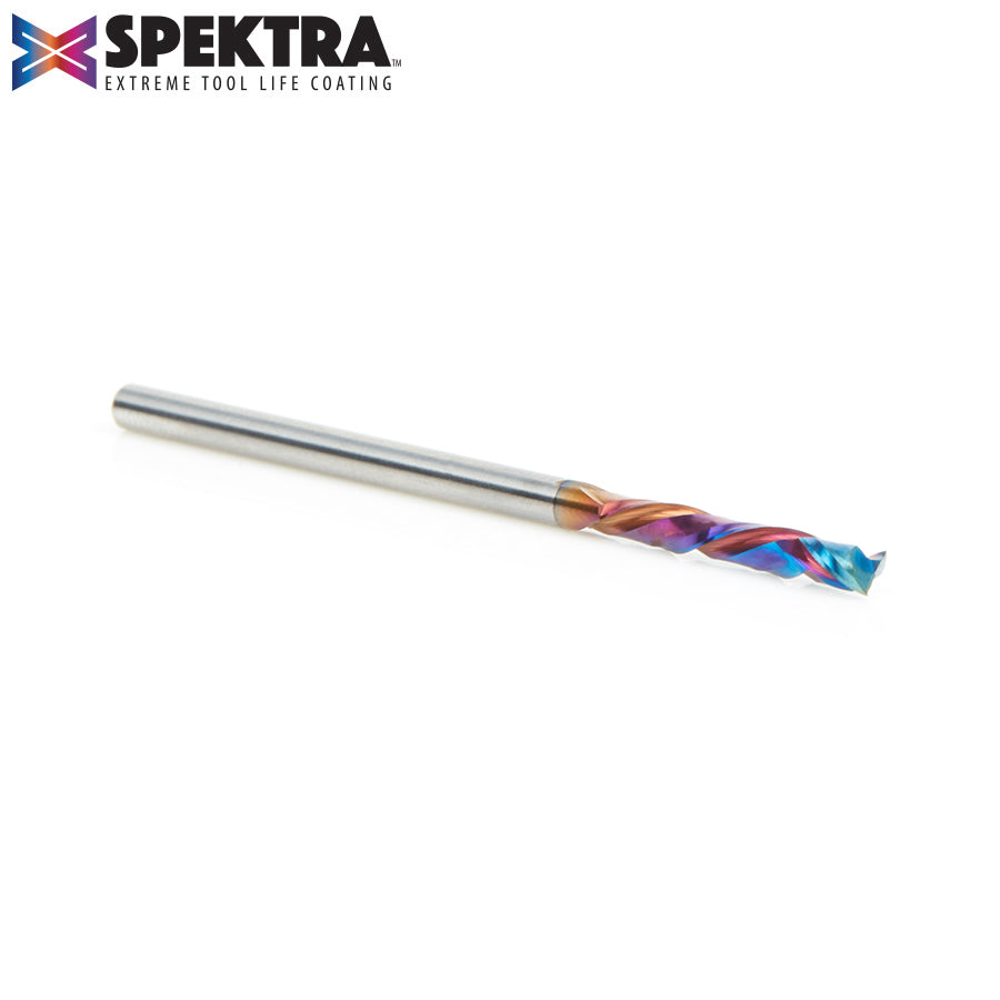 46180-K CNC Solid Carbide Spektra™ Extreme Tool Life Coated Compression Spiral 1/8 Dia x 13/16 Inch x 1/8 Shank