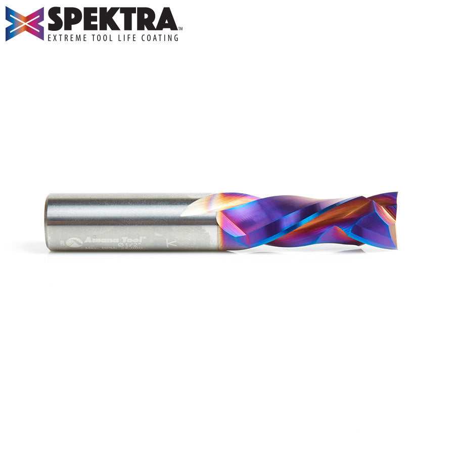 46188-K (Previous number 46163) CNC Solid Carbide Spektra™ Extreme Tool Life Coated Compression Spiral 1/2 Dia x 1-1/4 x 1/2 Inch Shank