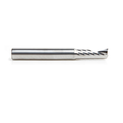 51378 Solid Carbide CNC Spiral 'O' Single Flute, Aluminum Cutting 3/8 Dia x 1 x 3/8 Shank x 3 Inch Long Up-Cut Router Bit