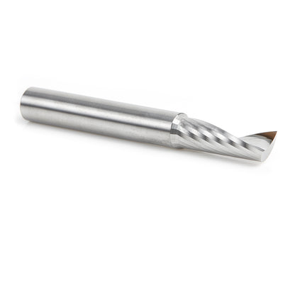 51378 Solid Carbide CNC Spiral 'O' Single Flute, Aluminum Cutting 3/8 Dia x 1 x 3/8 Shank x 3 Inch Long Up-Cut Router Bit