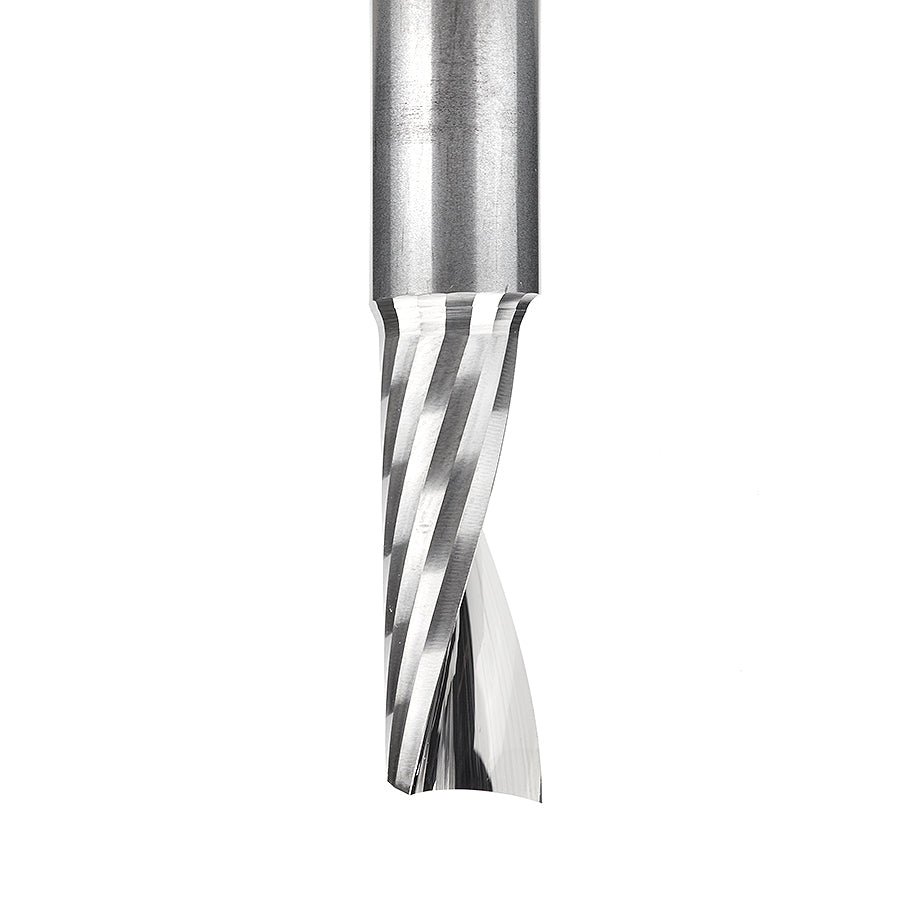 51378 Solid Carbide CNC Spiral 'O' Single Flute, Aluminum Cutting 3/8 Dia x 1 x 3/8 Shank x 3 Inch Long Up-Cut Router Bit