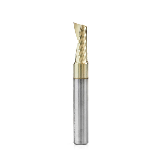 51402-Z Solid Carbide CNC Spiral 'O' Flute, Aluminum Cutting 1/4 Dia x 5/8 x 1/4 Shank Up-Cut ZrN Coated Router Bit