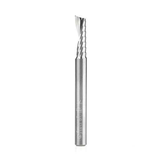 51412 Solid Carbide CNC Spiral 'O' Flute, Plastic Cutting 3/16 Dia x 5/8 x 3/16 Shank Up-Cut Router Bit