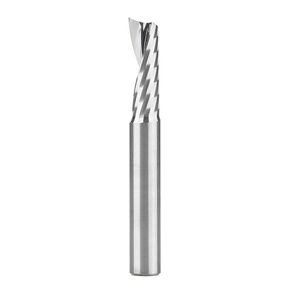 51414 Solid Carbide CNC Spiral 'O' Single Flute, Plastic Cutting 3/8 Dia x 1-1/8 x 3/8 Shank x 3 Inch Long Up-Cut Router Bit