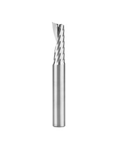 51644 Solid Carbide CNC Spiral 'O' Single Flute, Aluminum Cutting 1/2 Dia x 1-3/8 x 1/2 Shank x 3-1/2 Inch Long Up-Cut Router Bit