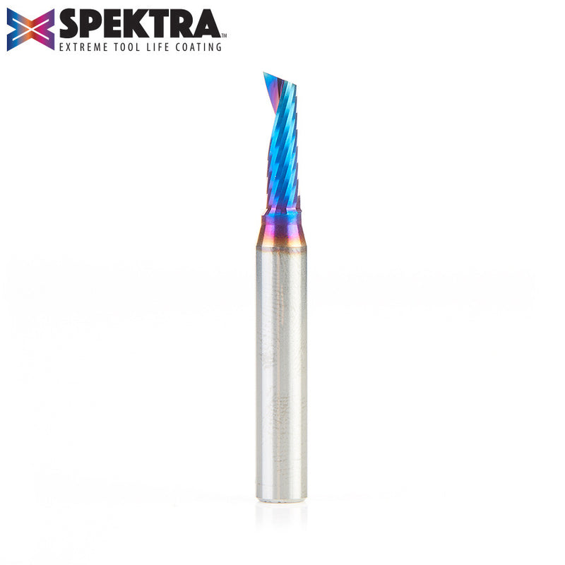 51417-K Solid Carbide CNC Spektra™ Extreme Tool Life Coated Spiral 'O' Single Flute, Plastic Cutting 3/16 Dia x 5/8 x 1/4 Shank x 2 Inch Long Up-Cut Router Bit