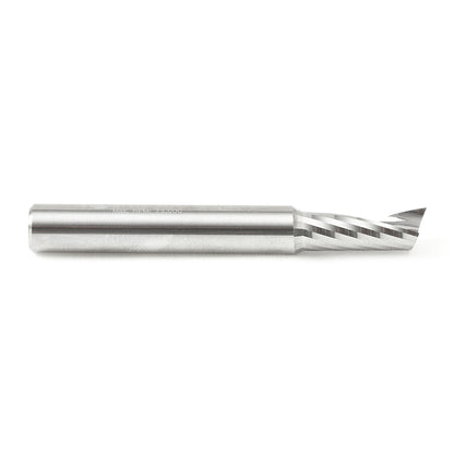 51419 Solid Carbide CNC Spiral 'O' Single Flute, Plastic Cutting 1/4 Dia x 5/8 x 1/4 Shank x 2 Inch Long Up-Cut Router Bit