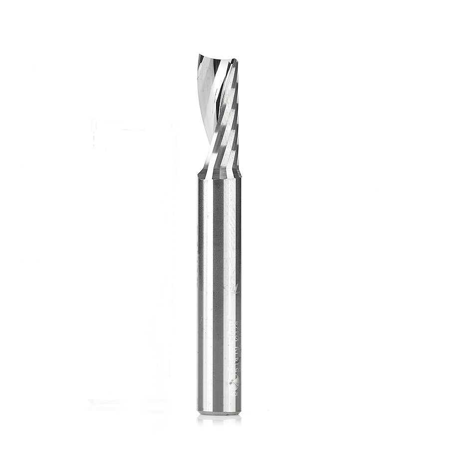 51419 Solid Carbide CNC Spiral 'O' Single Flute, Plastic Cutting 1/4 Dia x 5/8 x 1/4 Shank x 2 Inch Long Up-Cut Router Bit