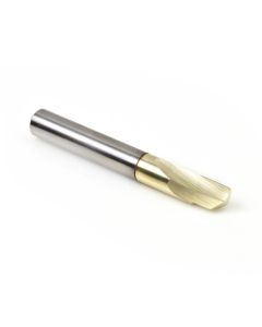 46280-S CNC 2D and 3D Carving 6.2 Deg Tapered Angle Ball Tip x 1/32 Dia x 1/64 Radius x 1 x 1/4 Shank x 2-1/4 Inch Long x 3 Flute Solid Carbide Up-Cut Spiral ZrN Coated Router Bit